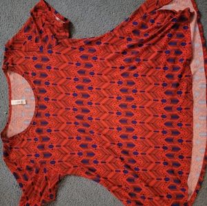 LuLaRoe Classic Tee, L, Red and Blue!!